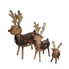 Reindeer Set Of 3 Natural Colours, L = 29, M = 21, S = 12 cm
