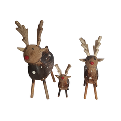 Reindeer Set Of 3 Natural Colours, L = 29, M = 21, S = 12 cm