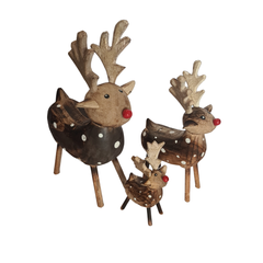 Reindeer Set Of 3 Natural Colours, L = 29, M = 21, S = 12 cm