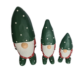 Xmas Gnomes Green & Red Set Of 3, L = 20, M = 16, S = 12 cm
