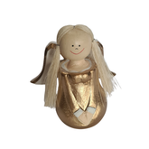 Xmas Angel Gold With White Wings 12 cm
