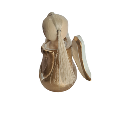 Xmas Angel Gold With White Wings 12 cm