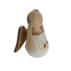 Xmas Angel White With Gold Wings 12 cm