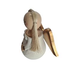 Xmas Angel White With Gold Wings 12 cm
