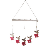 Xmas Wall Decoration Red & Gold Reindeers 40 cm
