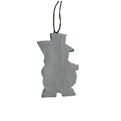 Snowman With Broom Hanging Ornament 9 cm