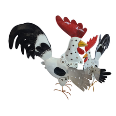 Chicken candle holder set / couple 40 & 25 cm