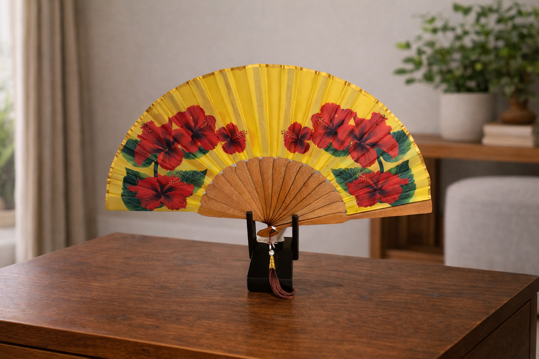 Hand Folding Fans in Balinese-Inspired Interiors