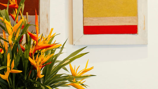 Heliconia Flower and Metal Art: Color That Connects Nature and Home