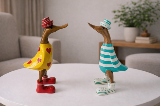 Wooden Ducks with Boots: A Charming Statement for Coastal Interiors