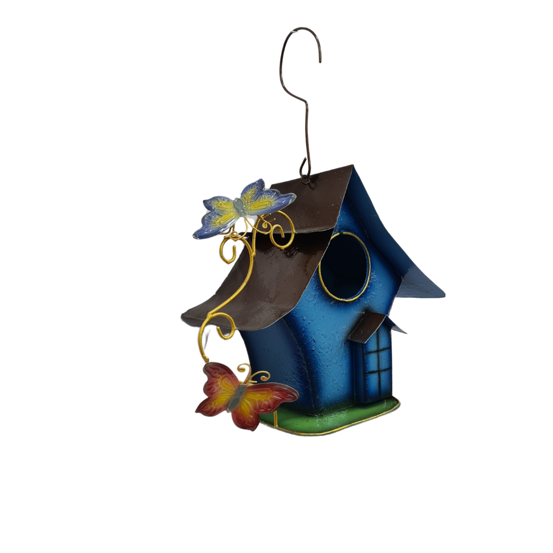 Bird House Blue with bugs 30 cm