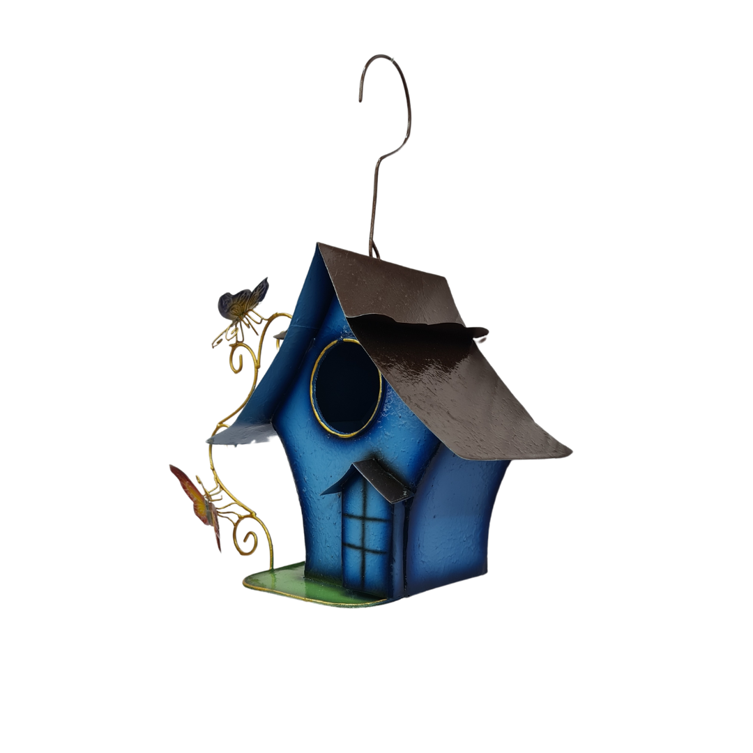 Bird House Blue with bugs 30 cm