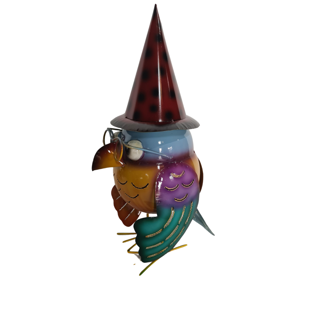 Owl candle holder with pointed hat 20 cm