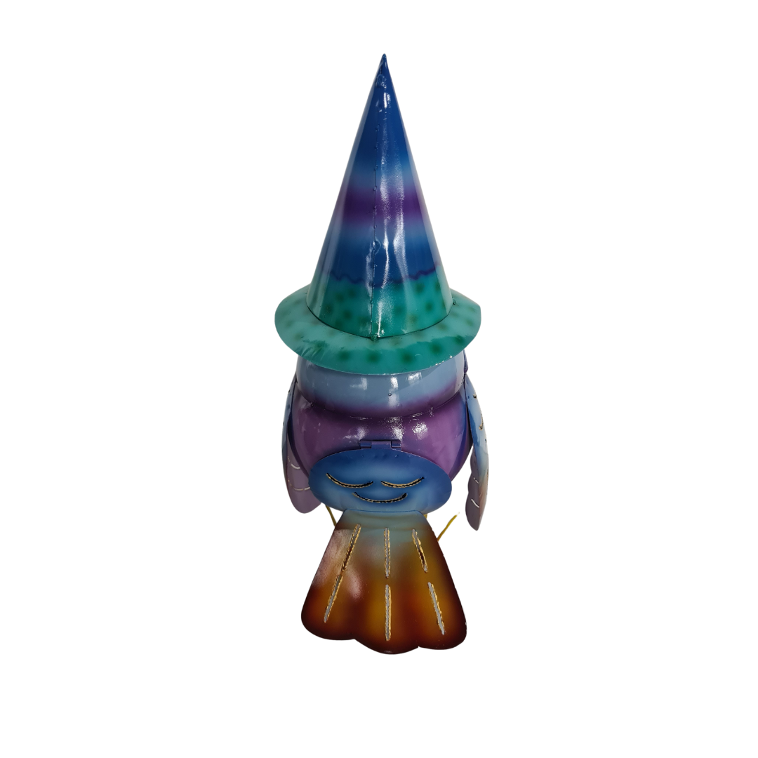 Owl candle holder with pointed hat 15 cm