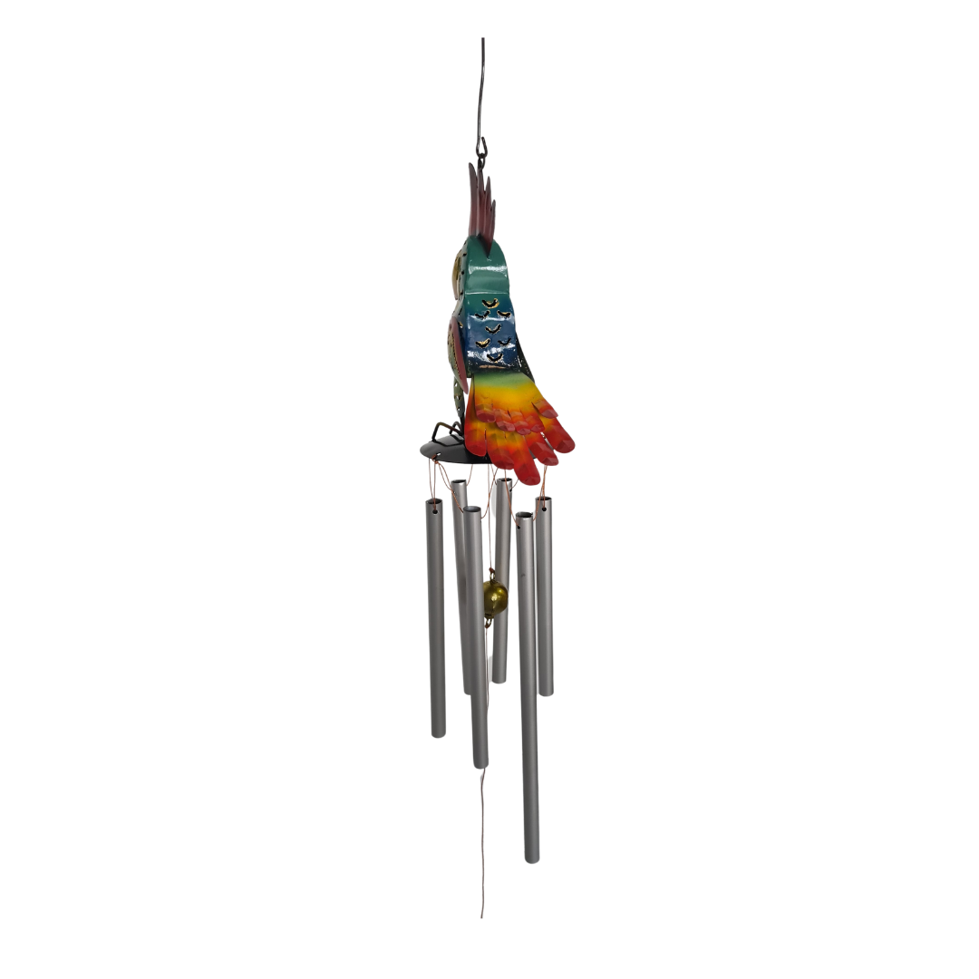 Kakatoa candle holder wind chimes with bird atop 57 cm