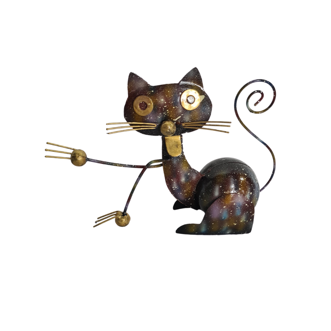 Cat figure waving Hello 20 cm