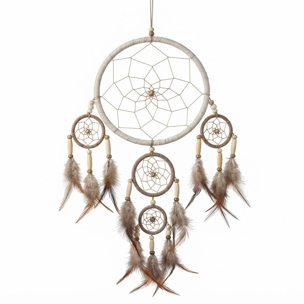 Dream catcher large ring and 4 small rings 22 cm drop 50 cm