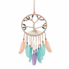 Dream catcher macrame tree of life with feathers 12 cm drop 40