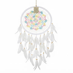 Dream catcher pink macrame with feathers 20 cm drop 55 cm