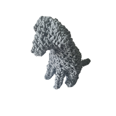 Dog rope animal sitting - grey 30 cm