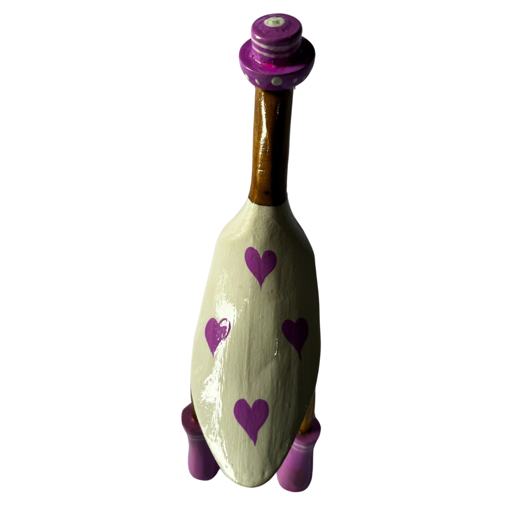 Duck white one piece with purple heart shapes 25 cm
