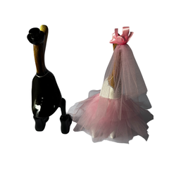Wedding ducks black suit pink dress 30 cm