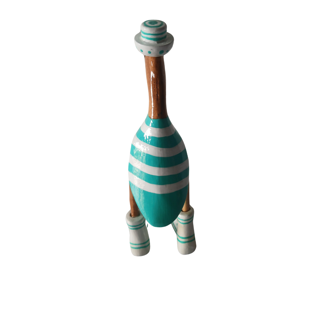Duck with boots and sun hat turquois 25 cm