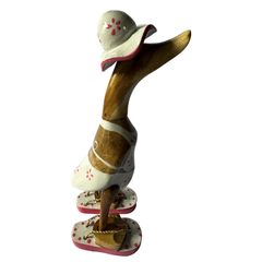 Duck in bikini with flower patterns and flipflops  25 cm