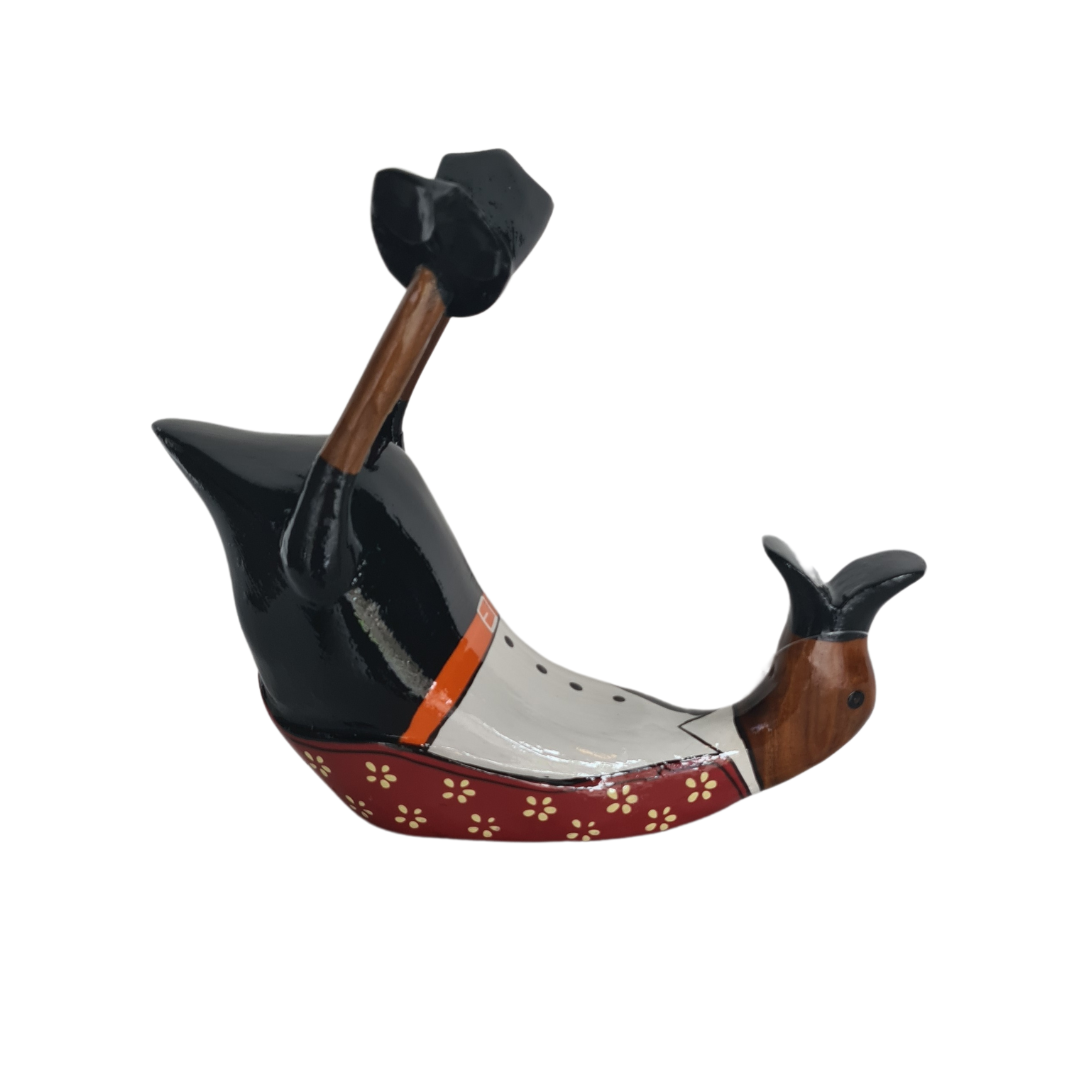 Duck Bottle holder with shirt and tie 25 cm