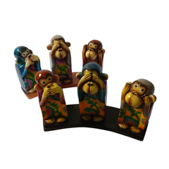 Monkeys set of 3 in resin see no evil 12 cm high