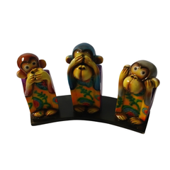 Monkeys set of 3 in resin see no evil 12 cm high