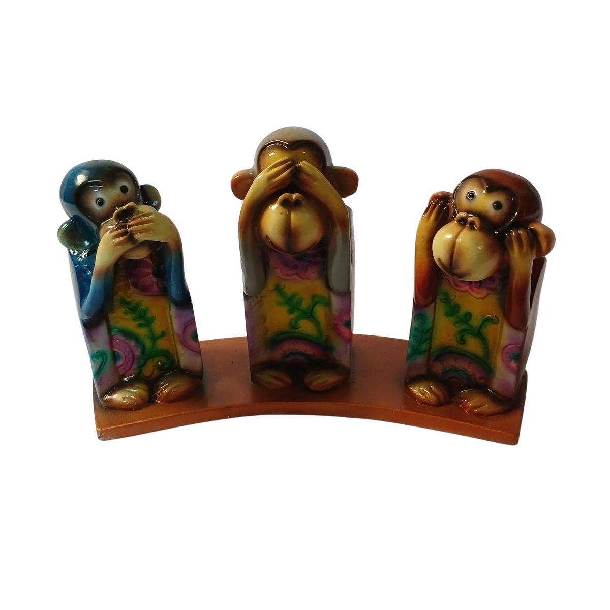 Monkeys set of 3 in resin see no evil 12 cm high