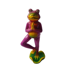 Frog Purple standing and praying in resin 25 cm high