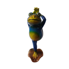 Frog dancing blue in resin 25 cm high