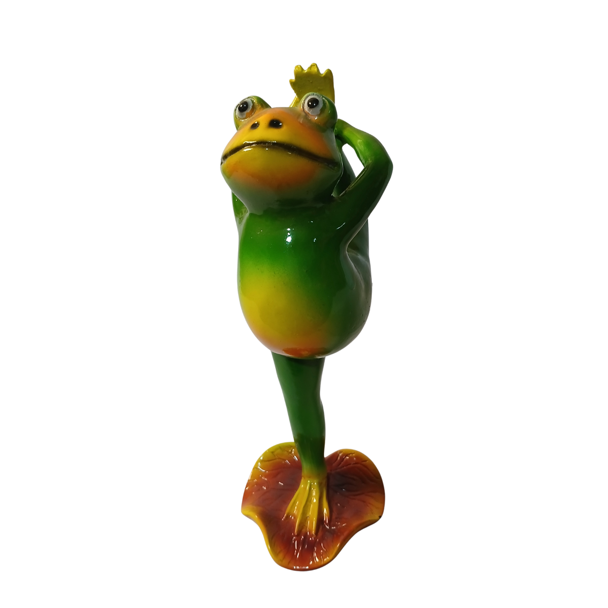 Frog dancing green in resin 25 cm high
