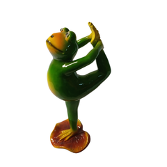 Frog dancing green in resin 25 cm high