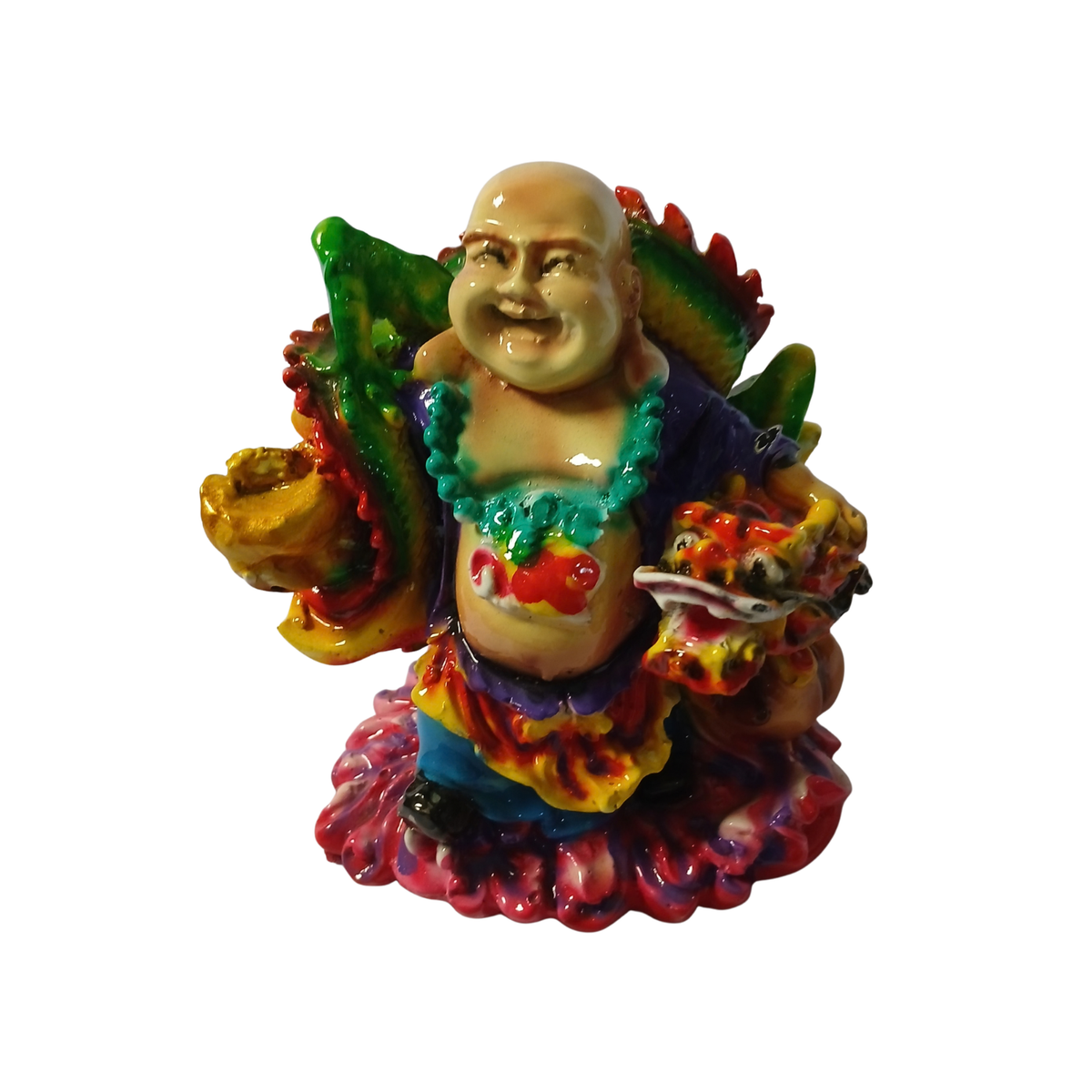Shaolin or monk green in resin 18 cm high