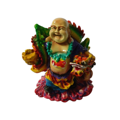 Shaolin or monk green in resin 18 cm high