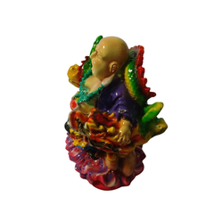 Shaolin or monk green in resin 18 cm high