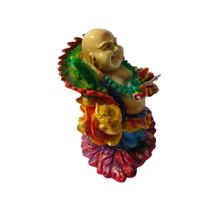 Shaolin or monk green in resin 18 cm high