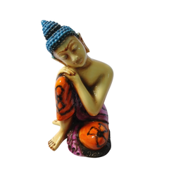 Budha comtemplating blue in resin 20 cm high