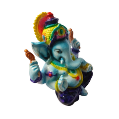 Ganesha or elephant-headed deity blue in resin 11 cm high