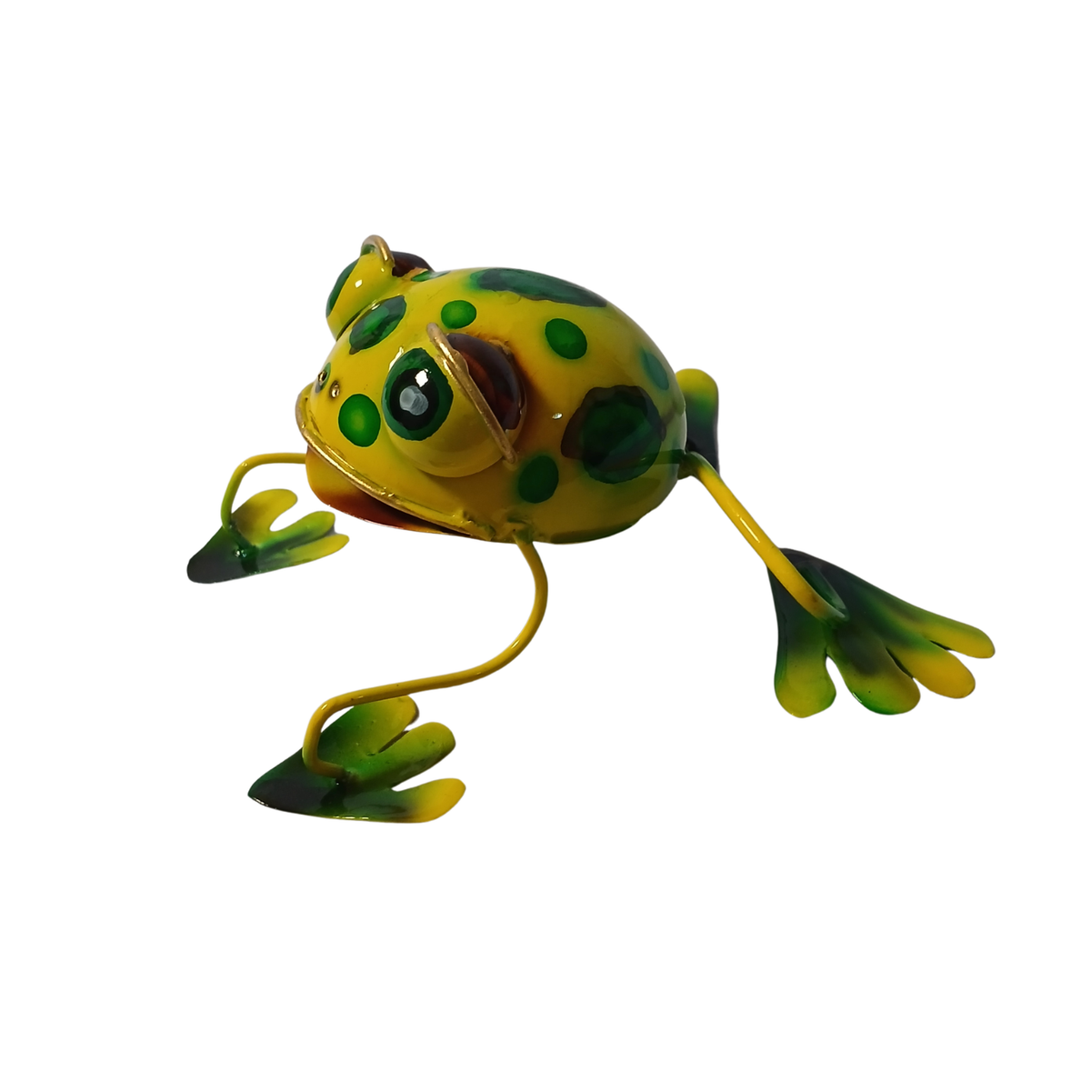 Frog green metal small 12 cm long
