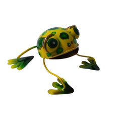Frog green metal small 12 cm long