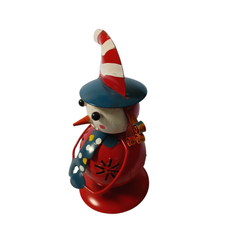 Snowman red metal art 15 cm high