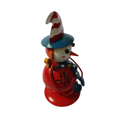 Snowman red metal art 15 cm high