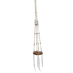 Macrame hanging plant holder 80 cm drop 20 cm tray