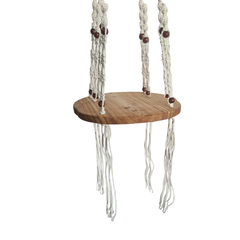 Macrame hanging plant holder 100 cm drop 30 cm tray