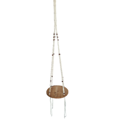Macrame hanging plant holder 100 cm drop 30 cm tray