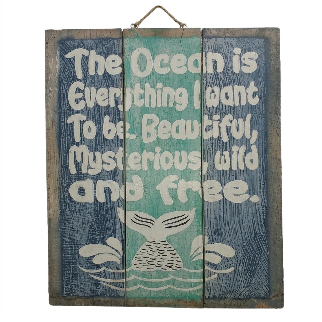 The Ocean is Everything Plaque 50 x 30 cm